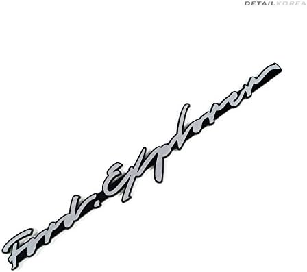 Detailkorea Car Name Cursive Lettering Emblem D-Type Silver for Ford Explorer