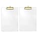 UNIQOOO 2 Pack Thick Clear Acrylic Clipboard with Shiny Gold Finish Clip, Perfect for Modern Arts Lover and Style Expert, Calligrapher, Office, Seminars, Workshops, Home School, Classroom and Event