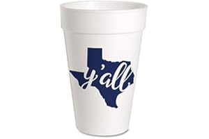 L.S. PARTY CUPS FVLFIL Texas Party Cups - Styrofoam 16oz 10 Pack (Texas Y'all)