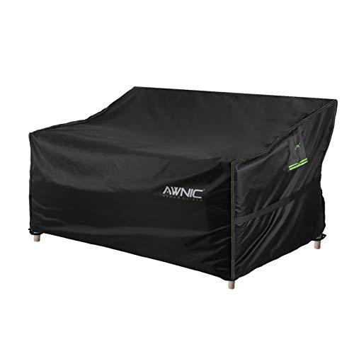 AWNIC Gartenbank-Abdeckung, Liebessitzbezug für Liebessitz, 3-Sitzer, Gartenbank, wasserdicht, reißfest, 420D Oxford, 175 x 85 x 65/90 cm