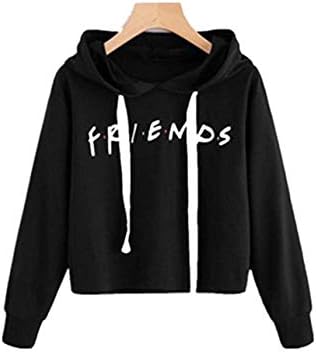MCieloLuna Friends TV Show Printed Crop Top Long Sleeve Pullover Hooded Sweatshirt