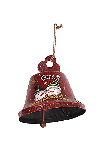 Attraction Design Christmas Tree Ornaments Holiday Decorations Hand Painted Snowman Metal Bell Ornaments (Cheer)