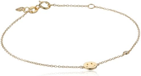 Shy by SE Happy Face Bracelet with Diamond Bezel