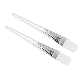 Hearts Shop Makeup Clear Plastic Handle Facial Mud Mask Brush 2 Pcs