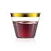 Gold Rimmed Plastic Cups, Clear Plastic Tumblers – Disposable Party, Wedding Plastic Cups, 9 oz - 50 Pack