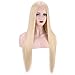ENTRANCED STYLES Synthetic Blonde Lace Front Wigs for Women Long Straight Wig Middle Parting Natural Looking Wig for Daily Use Heat Resistant Fiber