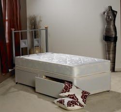 Apollo Beds Ortho Damask Single 3ft Divan bed with Two Side Draws and Orthopaedic by Total Furnishing
