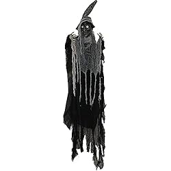 Haunted Hill Farm 5.2 ft. Hanging Witch with Button