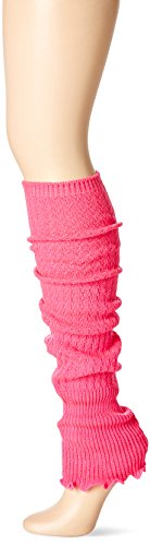 MUSIC LEGS Women's Ribbed Acrylic Footless Leg Warmers, Hot Pink, One Size