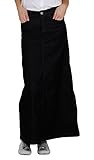 Denim Long Skirt - Black - Womens Black Full Length (SKIRT59)