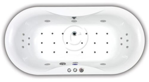 PegasusWhirlpool Bath with 6 Chromotherapy Light Jets & Spa, Poseidon 1850x900mm