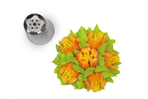 Silikomart | Flower Tube 08, Stainless Steel Mouthpiece for Sac a Poche, Hole for Flower Decorations, Size Ø 25 mm