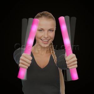 Fun Central AD316 LED Light Up Foam Stick Baton Supreme - Pink
