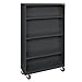 Sandusky Lee BM30361852-09 Black Steel Mobile Bookcase, 3 Adjustable Shelves, 200 lb. Per Shelf Capacity, 58