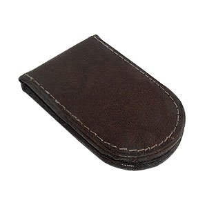 Slim Magnetic Genuine Leather Money Clip Brown Wallet