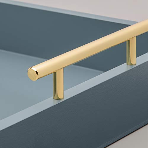 Quality by Esther Decorative Tray with Gold or Silver Handles. Gray Tray. Decorative Trays for