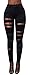 Baifern Women's Ripped Washed Hole Denim Long Jeans (X-Large, Black)