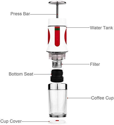 CENPEN Kaffee-Maschine, beweglicher Handpresse Kaffeemaschine, Minihand Espresso Pods Kaffee-Kapsel-Maschine, Kapsel… – Bild 5