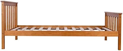 Single Size Solid Wood Bed Frame - Available In White Or Honey Finish - Wooden Slats (Honey)