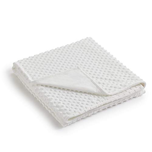 RelaxBlanket 48''x72'' Duvet Cover for Weighted Blanket | Premium Super Soft Minky Dot | White