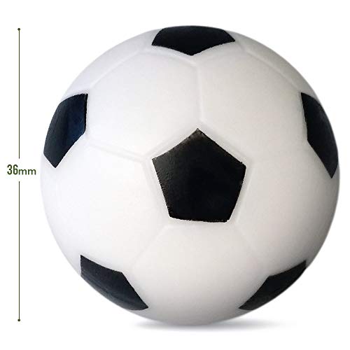 CABAX Foosball Table Replacement Foosballs, 36mm Game Table Size Black and White Tabletop Soccer Balls - 16 Pack