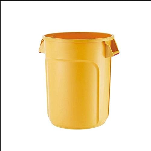 JHEY 75L Outdoor Dustbins Large with Lid Round Thick Plastic Storage Bucket Trash Can Bins Industrial Storage Rubbish Bins Garbage Waste Wastepaper Bins (Color : Yellow)