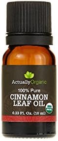ActuallyOrganic 100% Pure and Natural Cinnamon Leaf Oil for Face, Hair & Skin Natural Pain Reliever and Safe Insect Repellent on Skin