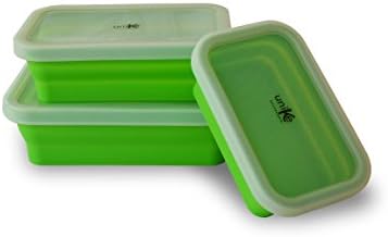 Unike Kitchenware Sillicone Collapsiblen Lunch box set, Green