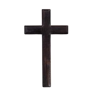 Wyi 11 Inch Wall Mounted Jesus Cross Rustic Wooden Cross Wall Decor Solid Wood Black Holy Jesus Cross Home Weddings Party Meditation Gift Decoration