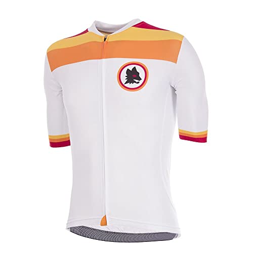 AS Roma Maillot de Ciclismo Rome para Hombre, Blanco, XL