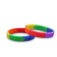 Fundraising For A Cause | Silicone Pride Flag Rainbow Bracelet - Adult Pride Bracelets for Men & LGBT Bracelets for Women & Men (Pack of 1)