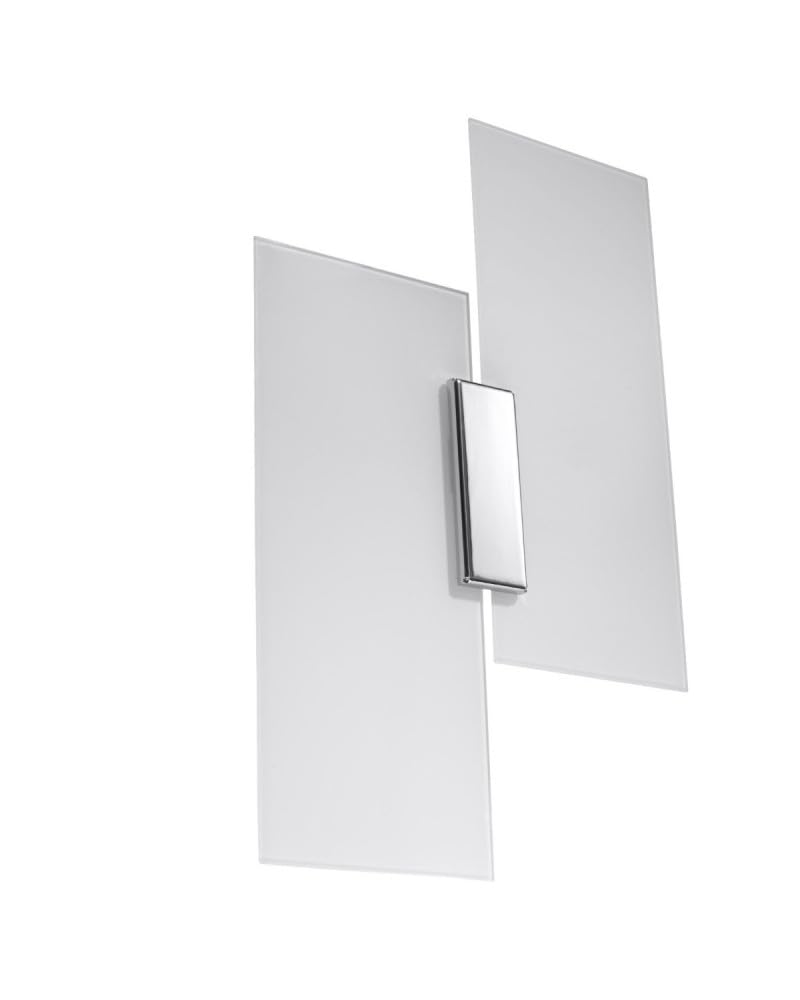 Wall lamp LED Fabiano SL.0197 SOLLUX Modern Lighting Sconce White Chrom E27 2-Light Glass & Metal Square for The Kitchen and The Bedroom