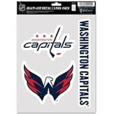 NHL Washington Capitals Decal Multi Use Fan 3 Pack, Team Colors, One Size