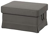 Easy Fit The Heavy Cotton Ektorp Ottoman Cover Replacement is Custom Made for IKEA Ektorp Footstool Or Stool Slipcover (Dense Cotton Dark Gray)