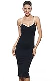 Khaya Women's Seamless Long Slip Dress Spaghetti Strap Full Slip X-Large Black