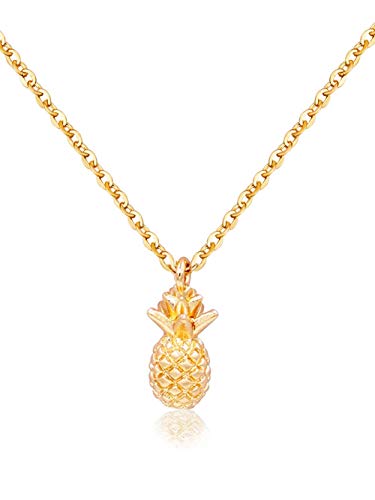 Zealmer Women 16K Gold Plated Pineapple Pendant Necklace