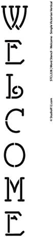 Word Stencil - Welcome - Simple Victorian Vertical 16 x 4