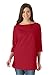 Woman Within Plus Size Perfect Three-Quarter Sleeve Boatneck Tee