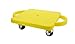 Get Out! Plastic Scooter Board in Yellow, Wide Handles, 12” x 12” Inches – Gym Class Manual Scooter Board for Kids
