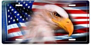 Flag American Eagle License Plate