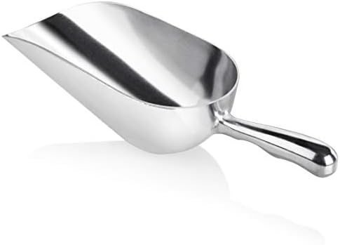 New Star Foodservice 34585 One-Piece Cast Aluminum Round Bottom Bar Ice Flour Utility Scoop