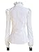 Choies Women's Vintage White with Black Lace Stand-Up Collar Puff Long Sleeve Shirts