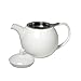 FORLIFE Curve Teapot with Infuser, 24-Ounce, White