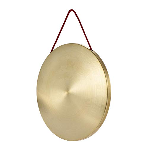 millet16zjh Hand Gong Brass Copper Chapel Opera Percussion Round Play Hammer Instrument Toy - Yellow Copper - Thumbnail 3