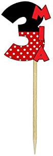 Personalized Minnie Mouse Theme Number Cupcake Toppers