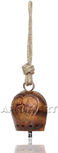 APKAMART Handcrafted Wall Hanging Metal Cow Bell Showpiece for Door or Wall D‚cor - 12 Inch