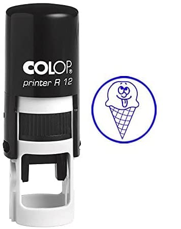 ICE Cream Self Inking Mini Rubber Stamp Colop Round Decorative Teachers Stamps 12mm