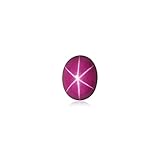 0.60-0.75 Cts of 6x4 mm AAA Oval Cut German Lab Created Star Ruby Cabochon ( 1 pc ) Loose Gemstone