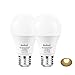 Dusk to Dawn Light Bulb,Build in Light Sensor Detector,9W(60W Equivalent),A19 Photocell Sensor Bulb,No Timer Required,3000K Warm White,for Indoor or Outdoor Use,Boundary,Garage,Patio,2-Pack by Boxlood