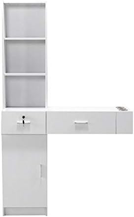 HomestorageCC Wall Mount Beauty Salon Spa Mirrors Station Hair Styling Station Desk White